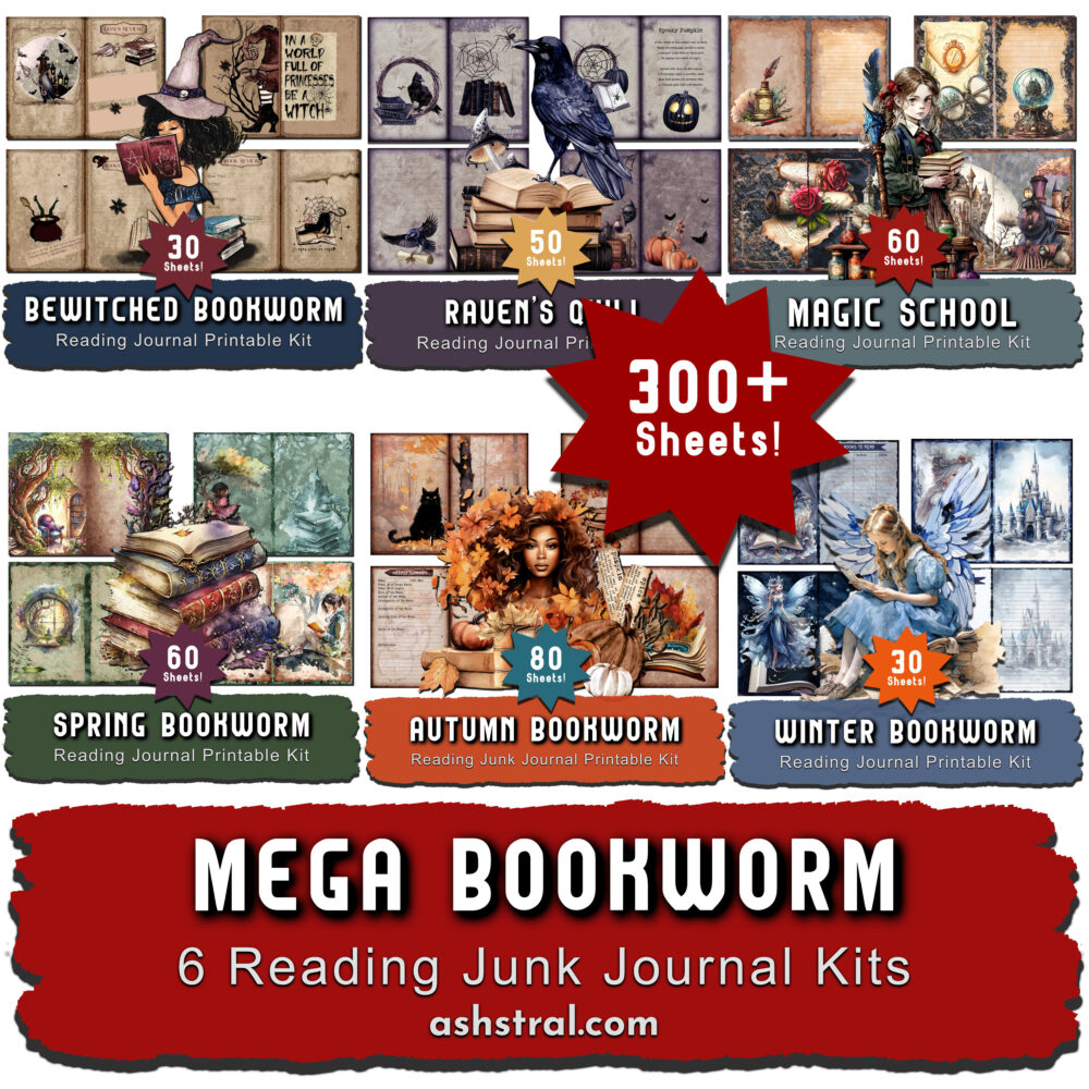 mega bookworm reading journal printable kit